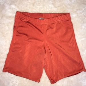 Orange biker shorts